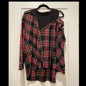 Maje off shoulder pattern shirt